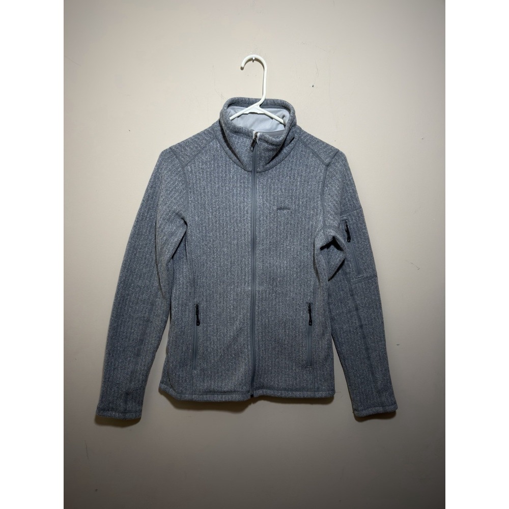 Patagonia Women's Cables Fleece Jacket Ribbed Gray Size Small